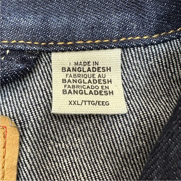 Levis Denim Jacket Dark Wash Trucker Classic Button Front Pockets - Picture 11 of 15